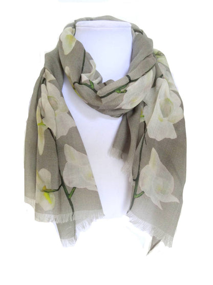 Wool Gray Scarf -  Warm Scarf - Garden Lover Scarf 15"x60"
