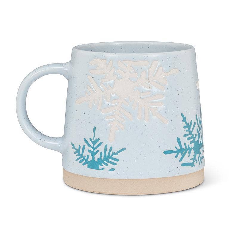 Wide Base Mug with Snowflakes