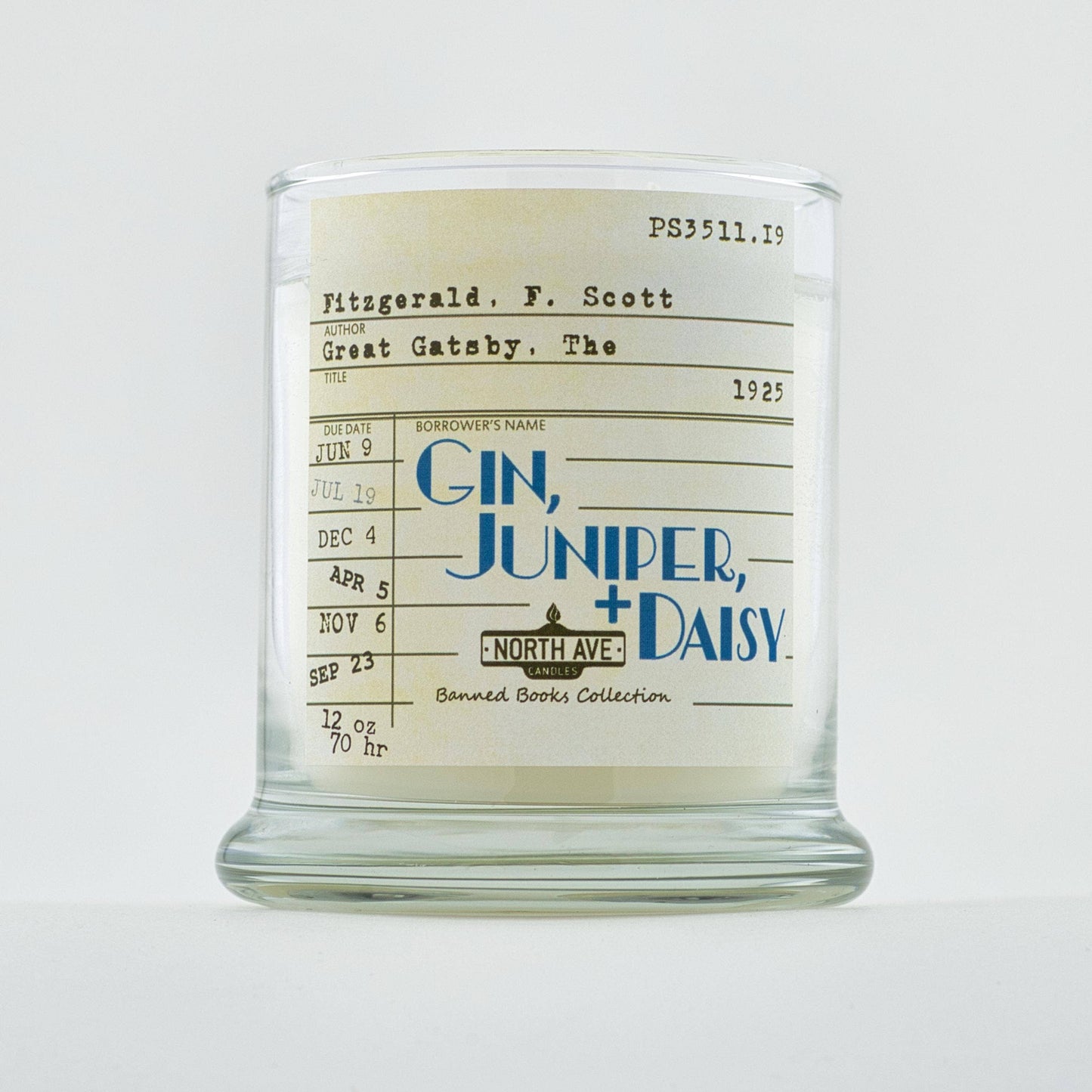 Gin, Juniper + Daisy / The Great Gatsby / book candle