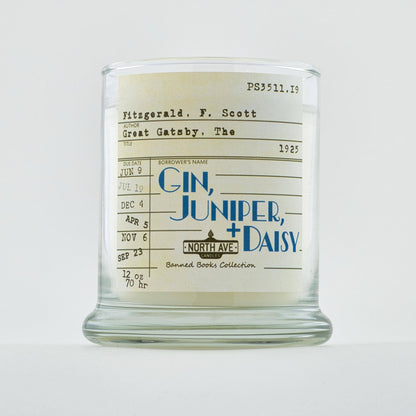 Gin, Juniper + Daisy / The Great Gatsby / book candle