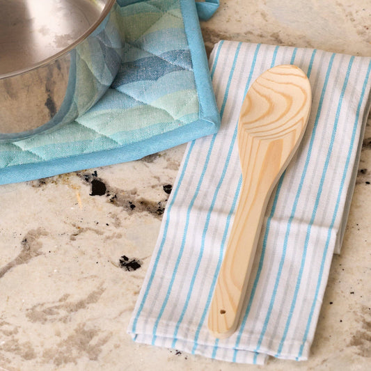 3 Piece Seafoam Stripe Cotton Kitchen Set