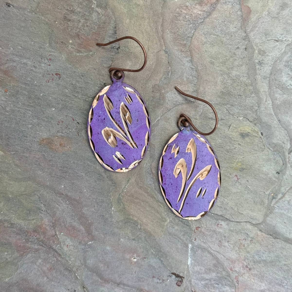 Patina Periwinkle Bloom Earrings