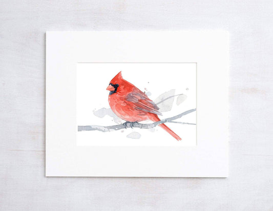 Red Cardinal Watercolor Art Print