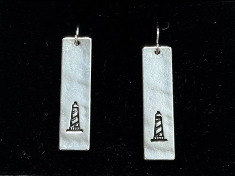 Long Rectangle Sea Life Lighthouse Earrings
