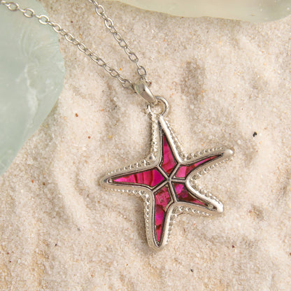 - Abalone Shell Starfish Pendant Necklace Beach Jewelry