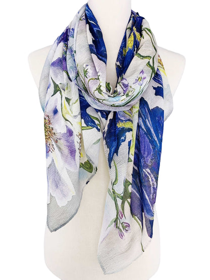 JC071120 Purple-Multi Floral Scarf
