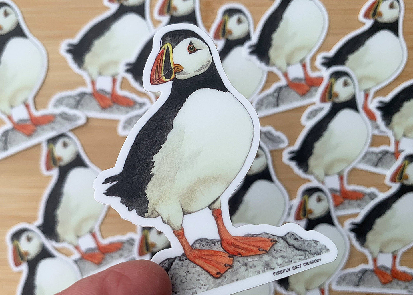 Serenity Puffin Die Cut Vinyl Sticker