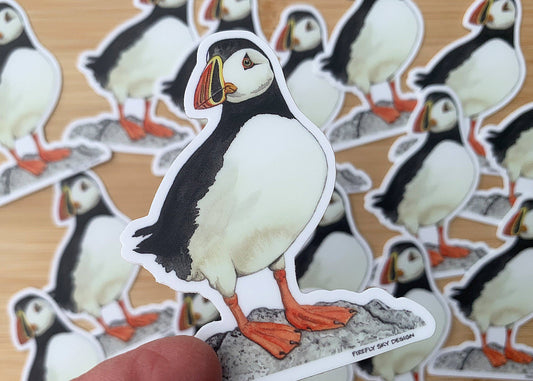 Serenity Puffin Die Cut Vinyl Sticker