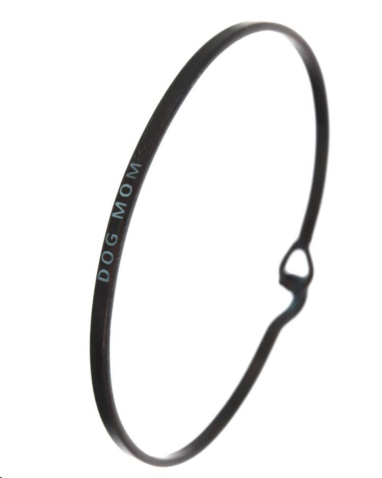 DOG MOM_3mm Inspired Mother Message Brass Bangle