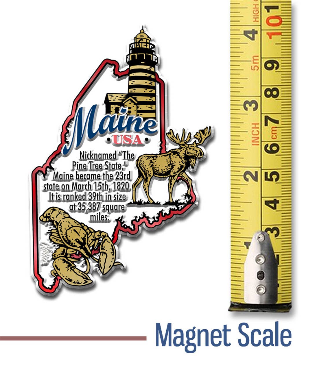 Maine Information State Magnet Made in USA