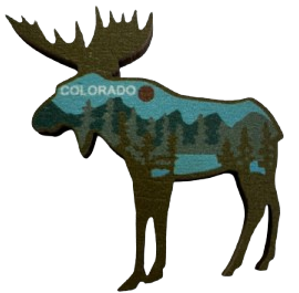 Layered Mountain Moose Ornament