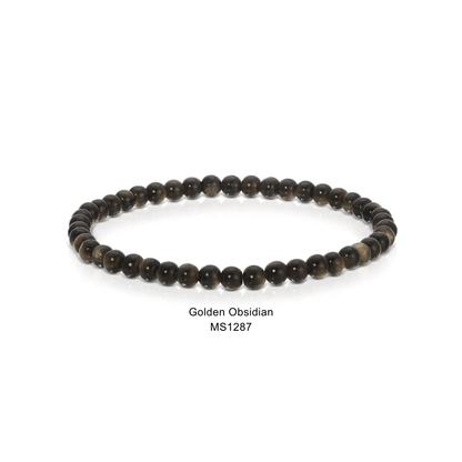 Mini Gemstone 4mm Beaded Stretch Bracelets