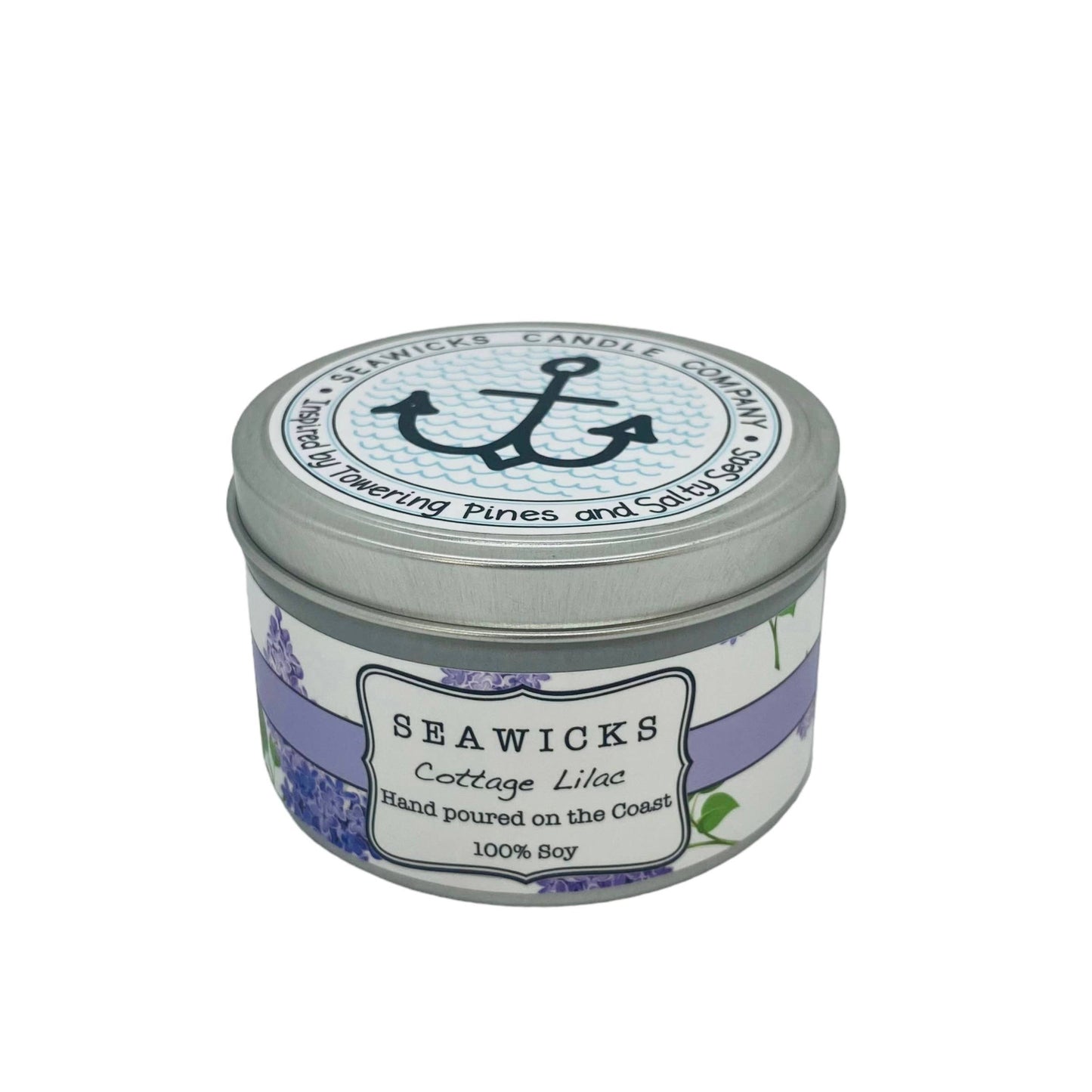 Large Travel Tin Cottage Lilac 100% Soy