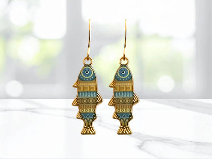 Preppy Fish Earrings, Nautical Earrings