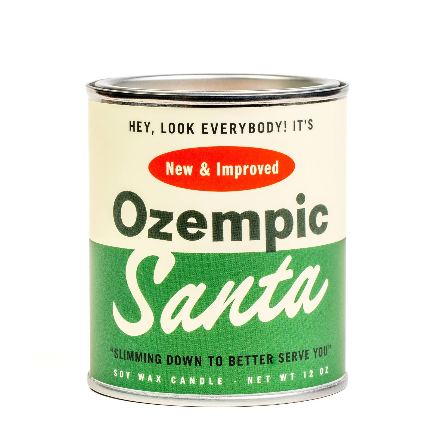 Ozempic Santa Holiday Paint Can | Funny Christmas Candle