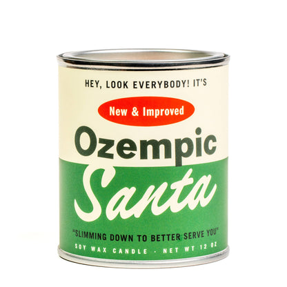Ozempic Santa Holiday Paint Can | Funny Christmas Candle