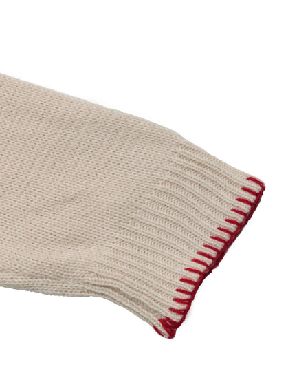 Contrast Trim Lobster Ecru Sweater