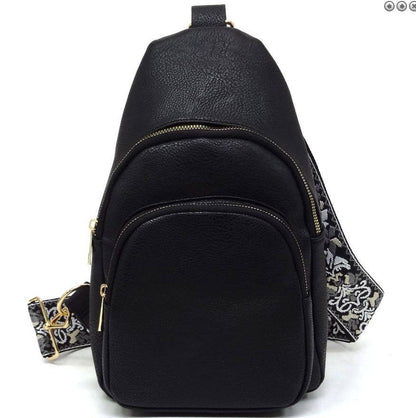 Zipper Crossbody Bag with Boho Strap