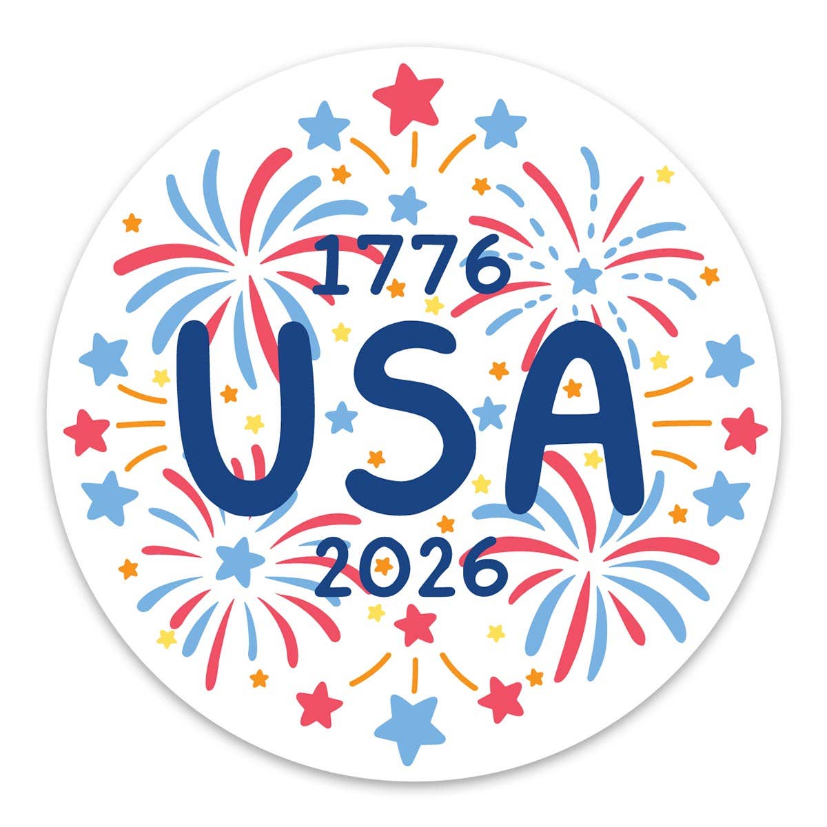 USA Fireworks Doodles 1776-2026 Vinyl Mini Sticker