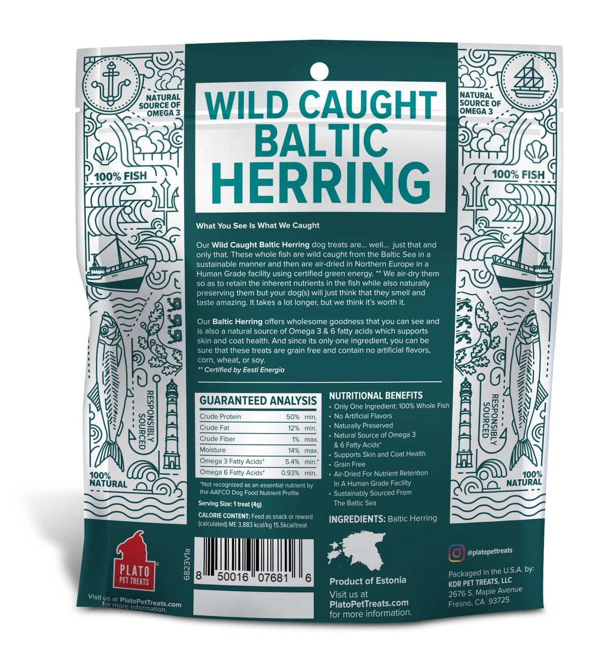 Plato Pet Treats Baltic Herring 3oz