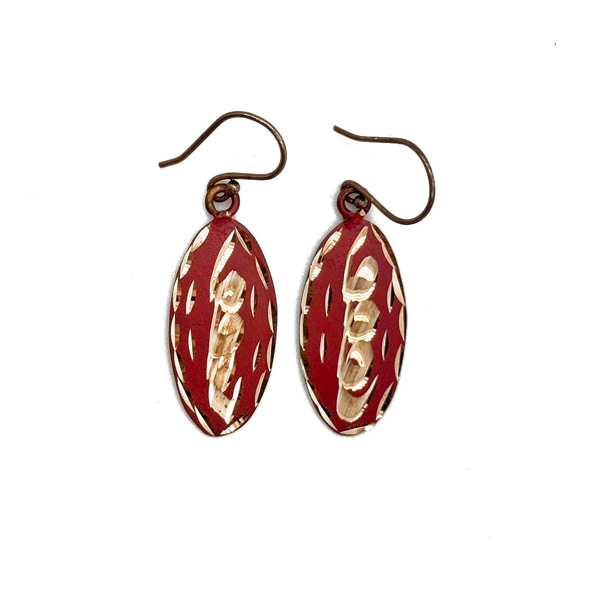 Patina Crimson Whirl Earrings