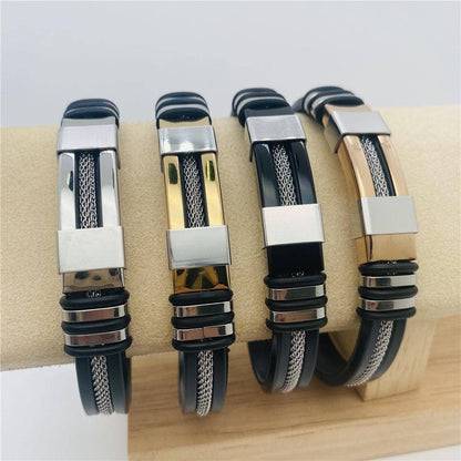Men's Silicone Titanium Steel  Bracelet -