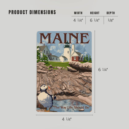Maine Lighthouse Wood Postcard
