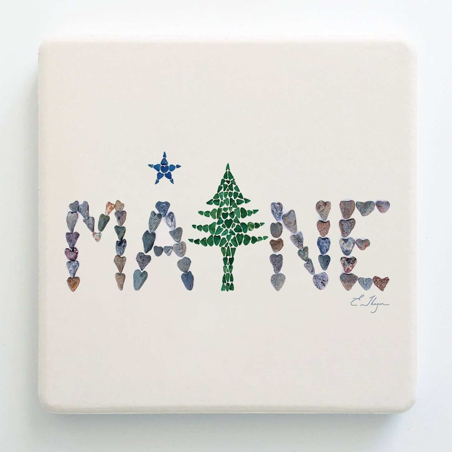 Maine 1901 flag design  coaster