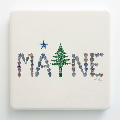 Maine 1901 flag design  coaster