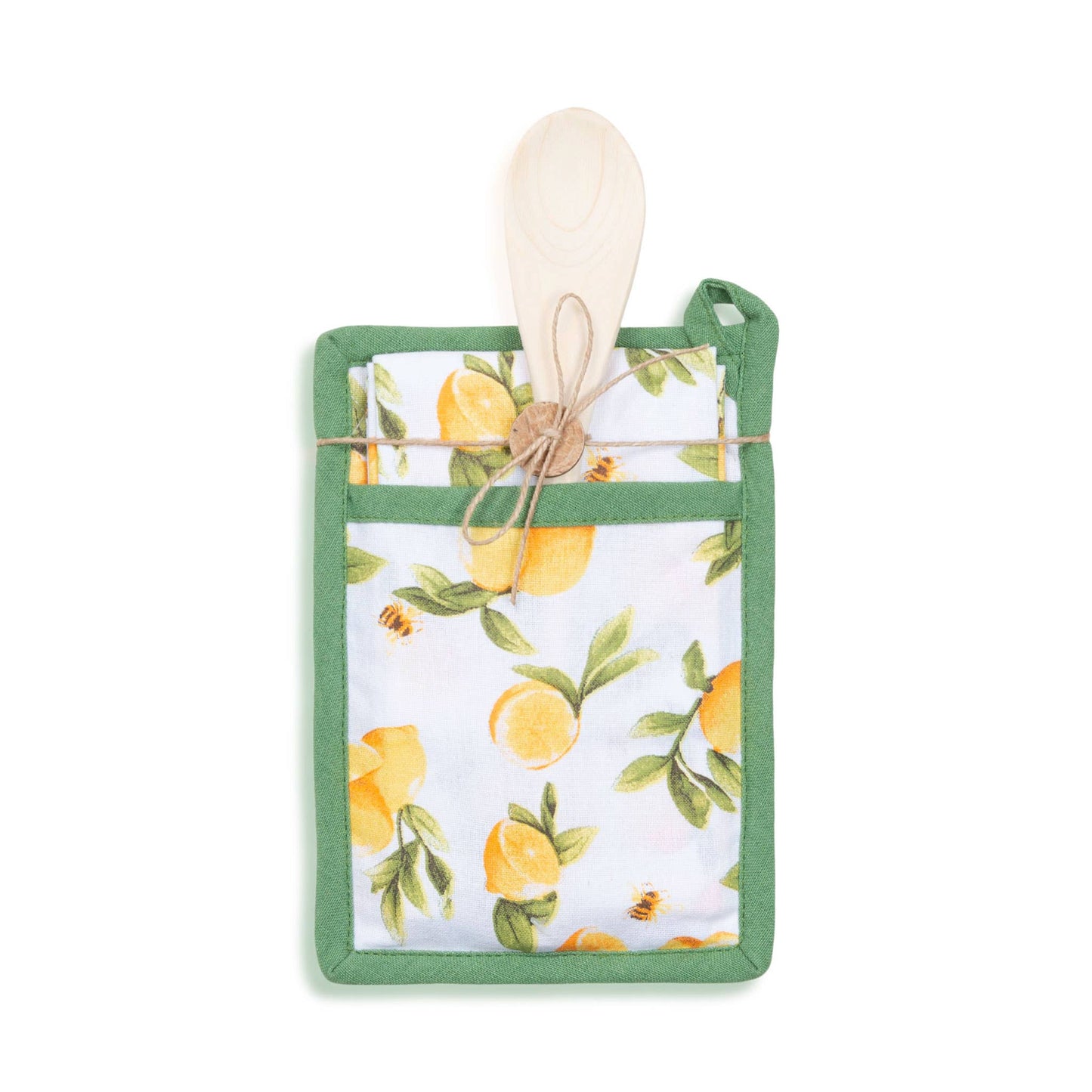 3 Piece Lemon Tree Kitchen Tea Towel & Pot Holder Set