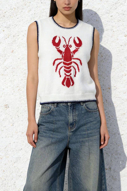 Lobster Graphic Sleeveless Vest