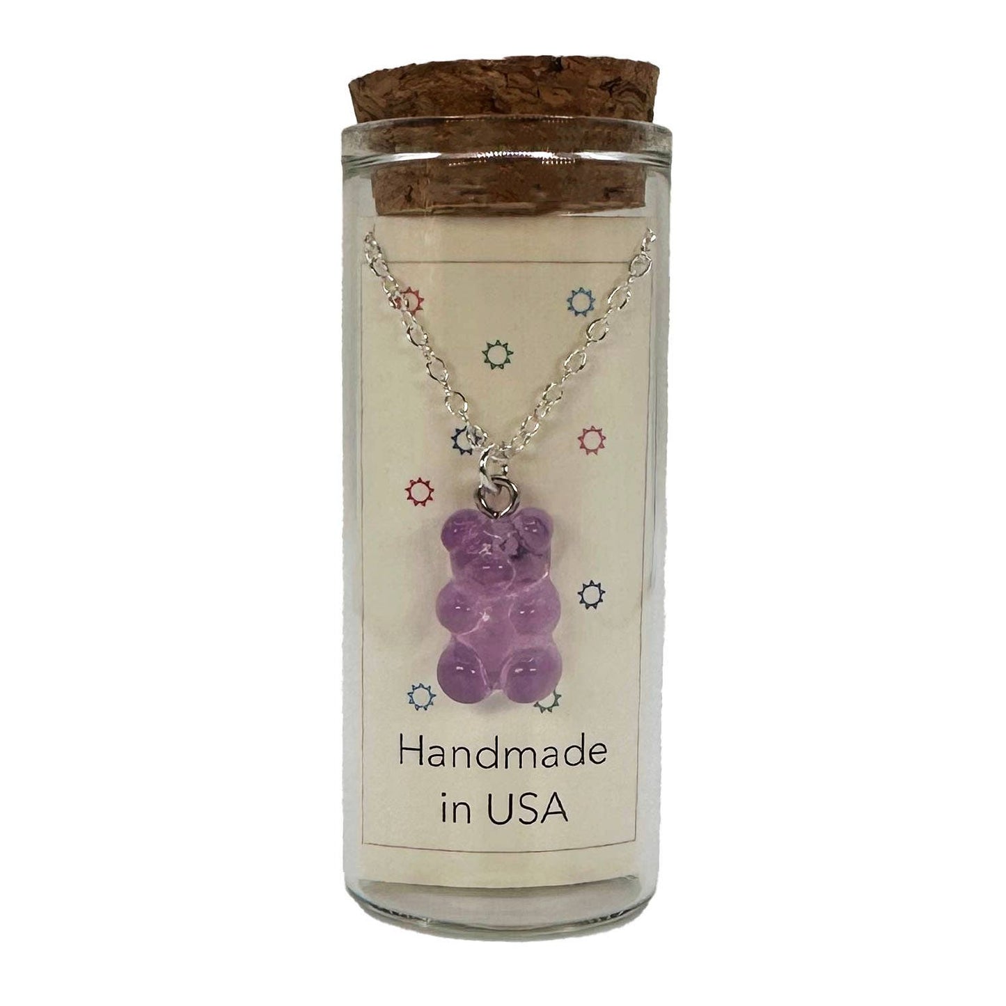 Oso Cute Gummy Bear Charm Necklace in a Bottle - 16 Inch
