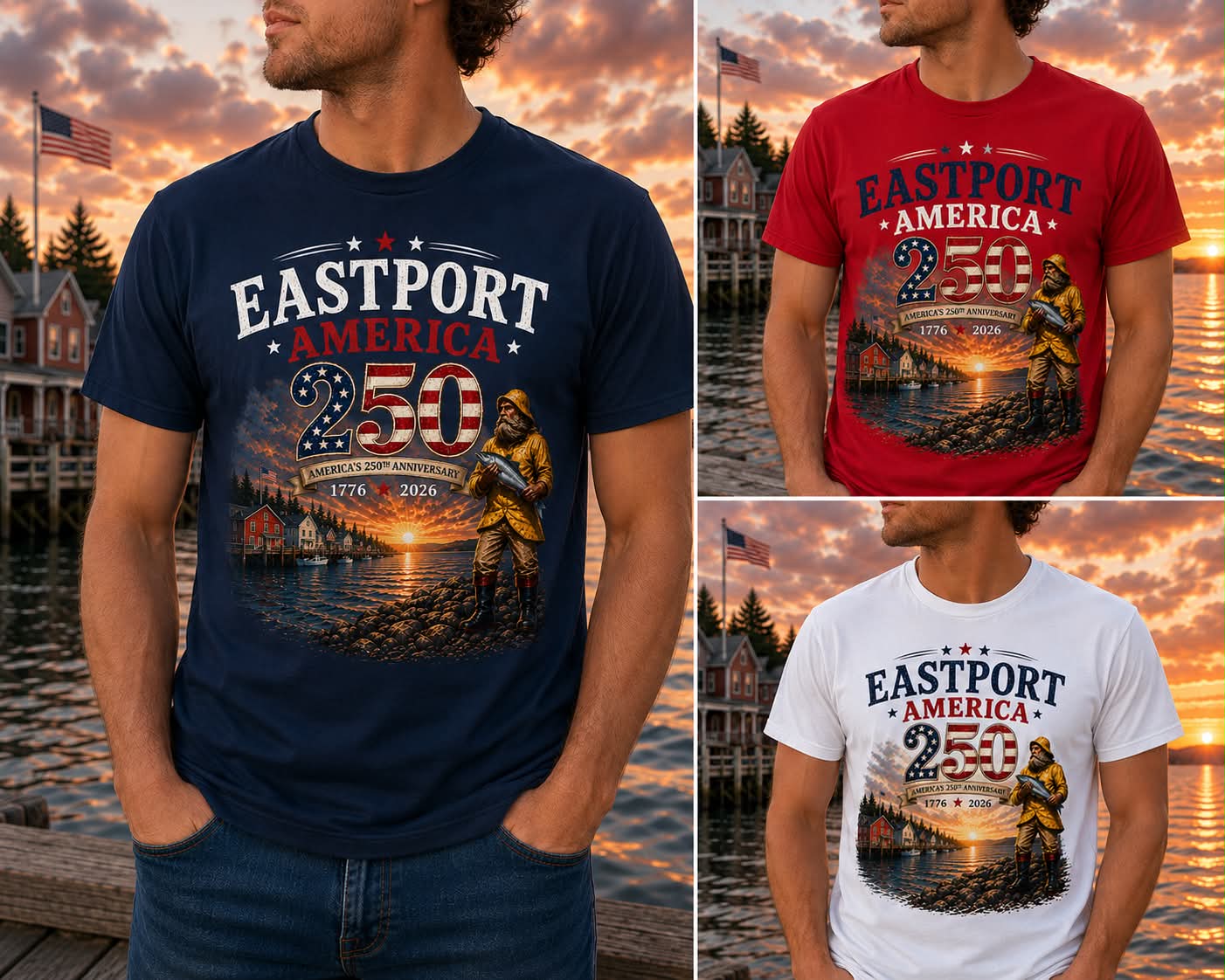 PRE-ORDER  Eastport America 250th Birthday T-Shirts