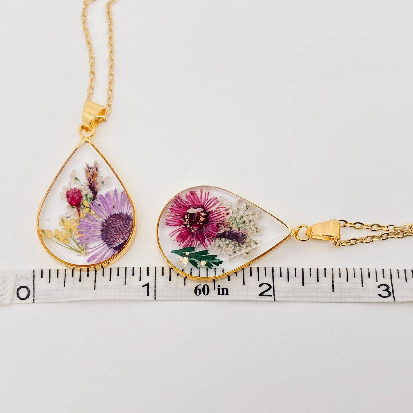 Genuine Pressed Dried Flower Floral Charm Necklace