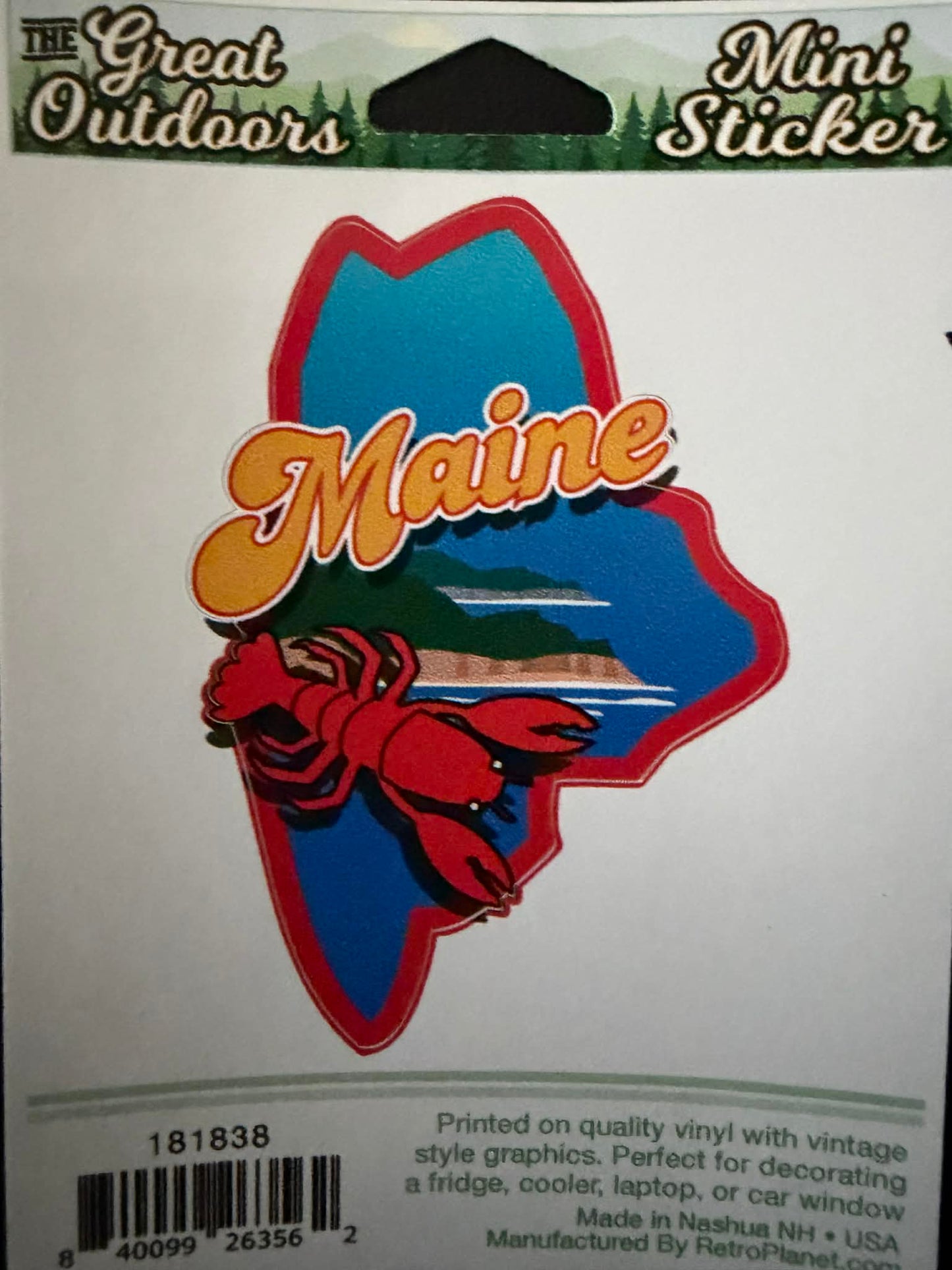 Maine State Vinyl Sticker
