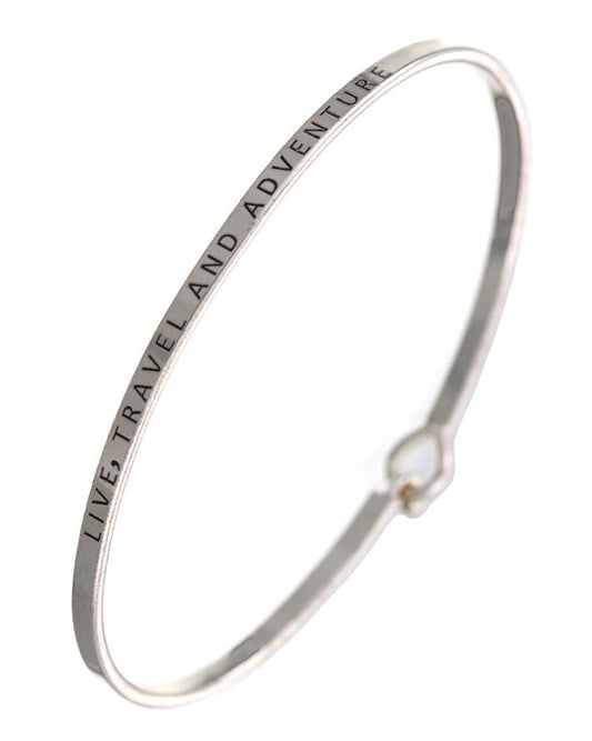LIVE TRAVEL AND ADVENTURE 3mm Inspired Bangle