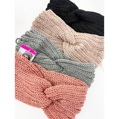 Solid Knit Winter Bow Headband