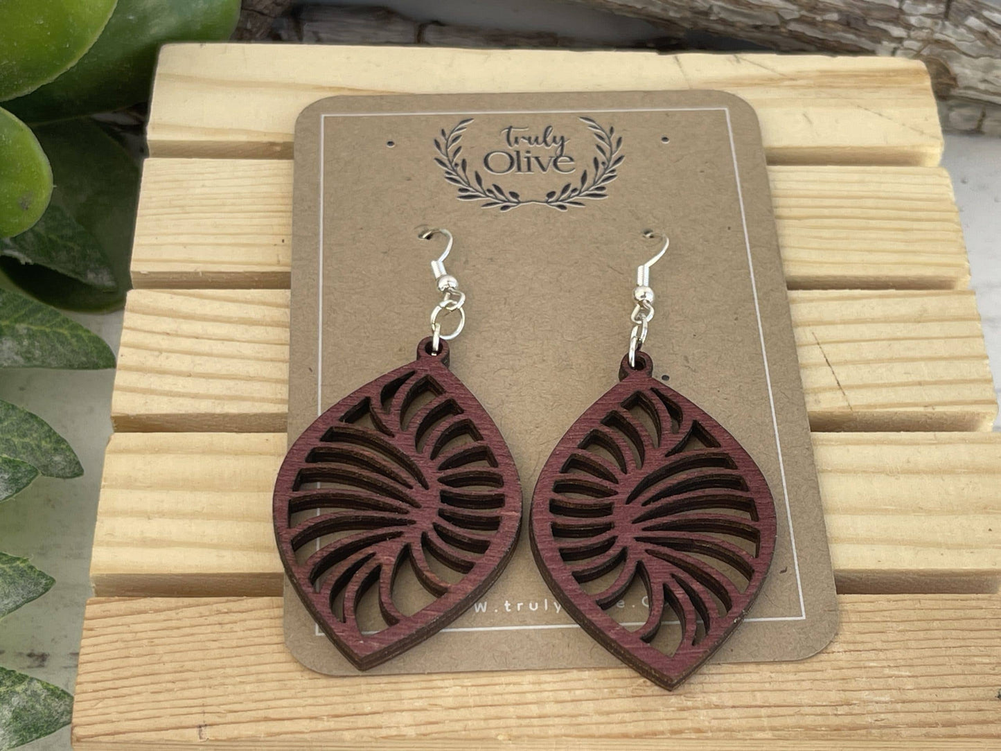 Stylish Geometric Wood Earrings
