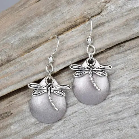 Champagne Sparkle Nautical Dragonfly Earrings
