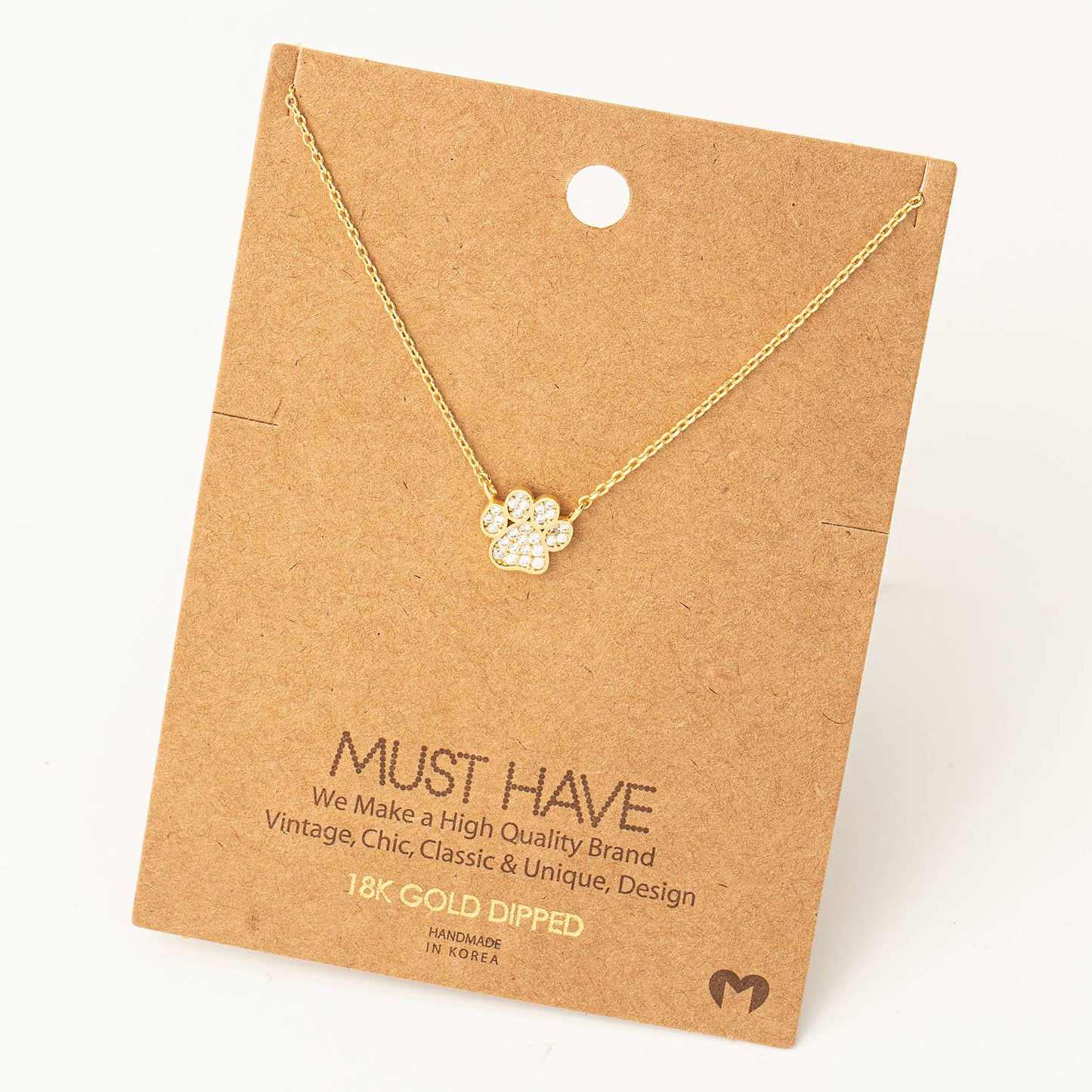 Must Have - Dog Paw Print Charm Necklace
