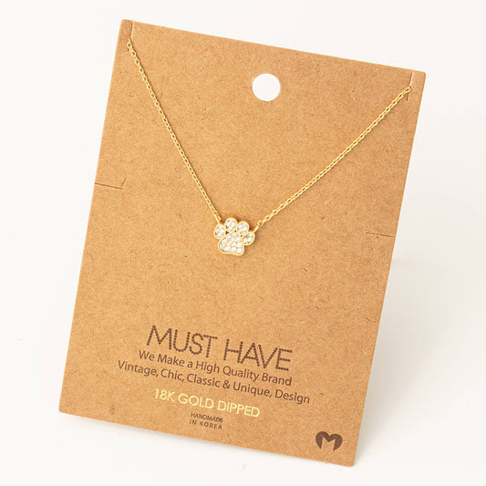 Must Have - Dog Paw Print Charm Necklace