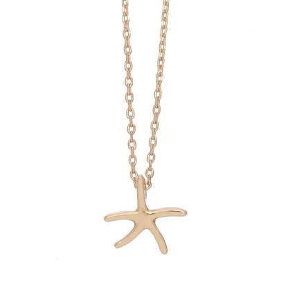 Gold Starfish Icon Pendant Necklace