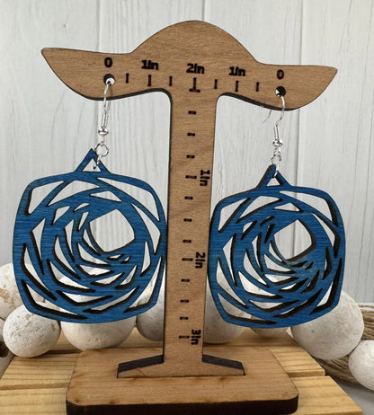 Wood Boho Mandala Earrings