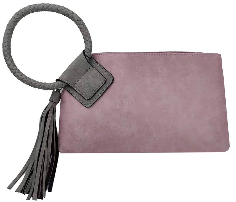 Cuff Handle Tassel Wristlet Clutch