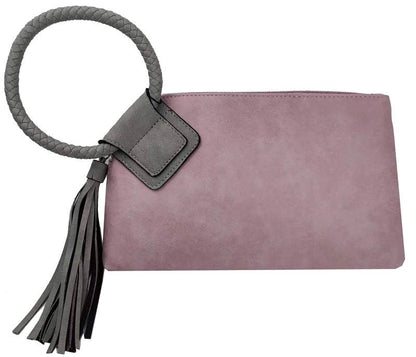 Cuff Handle Tassel Wristlet Clutch