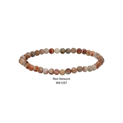 Mini Gemstone 4mm Beaded Stretch Bracelets