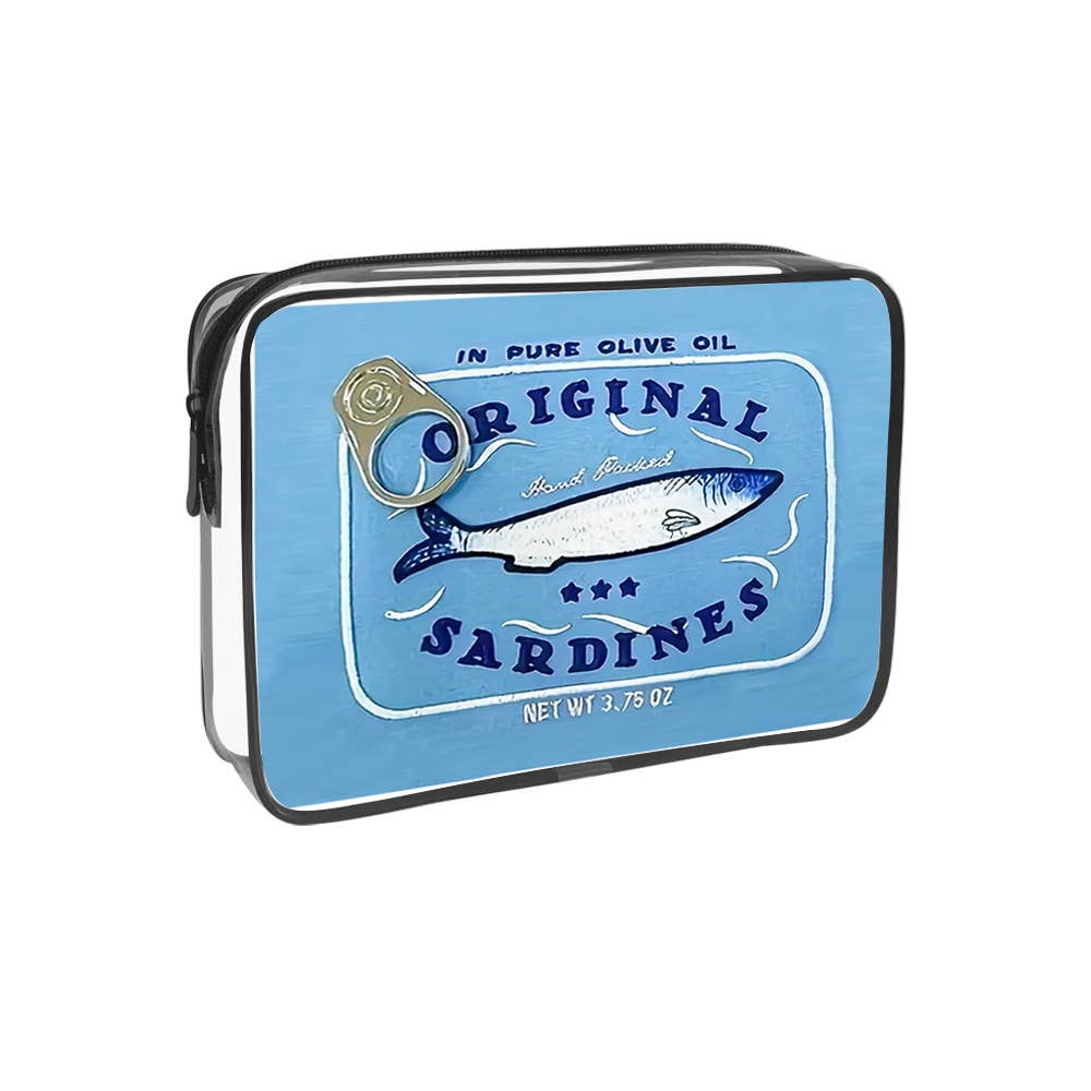 Sardine Can Print PVC Cosmetic Bag Clear Makeup bag