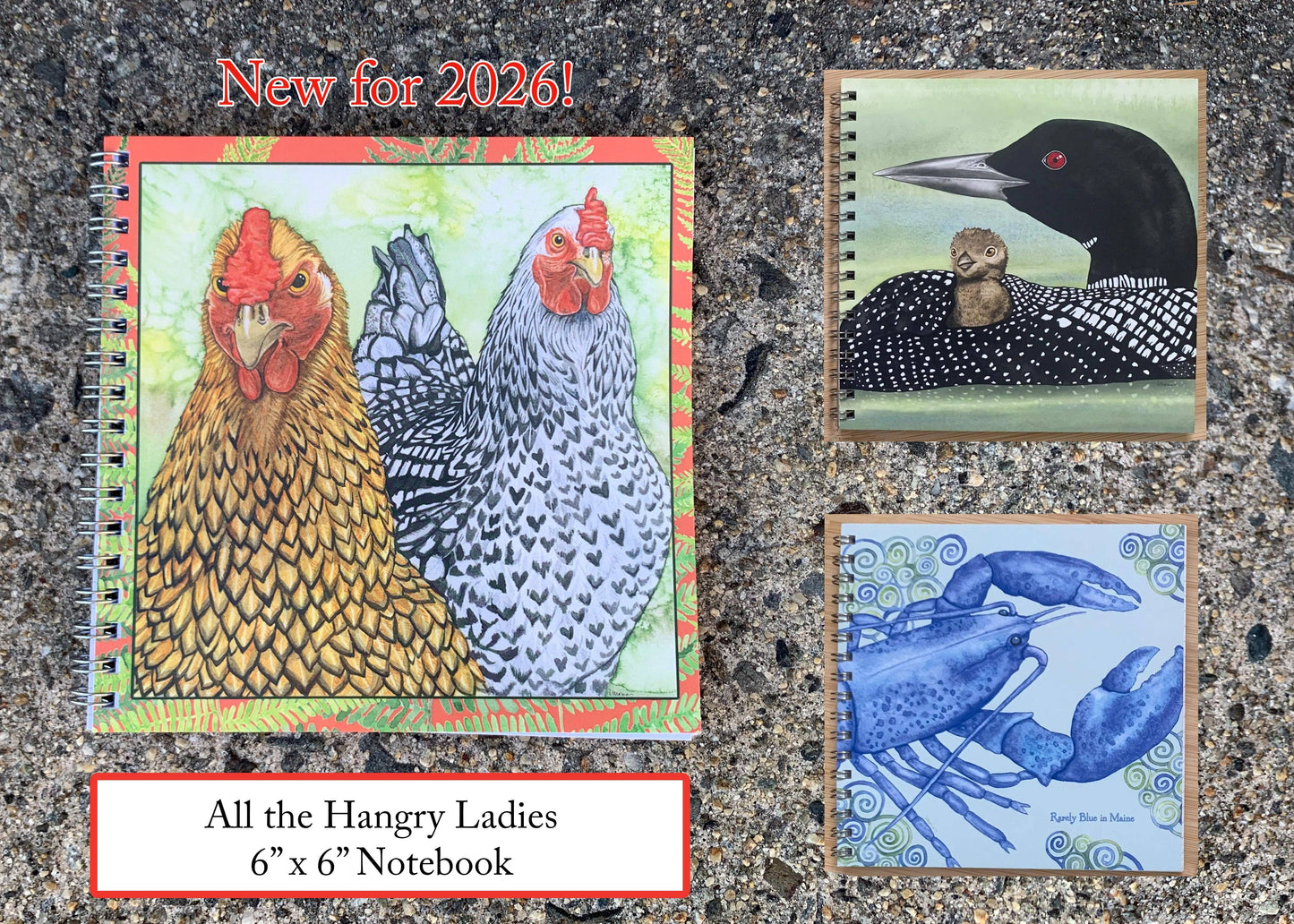 NEW! All the Hangry Ladies 6" x 6" Watercolor Art Lined Spiral Notebook