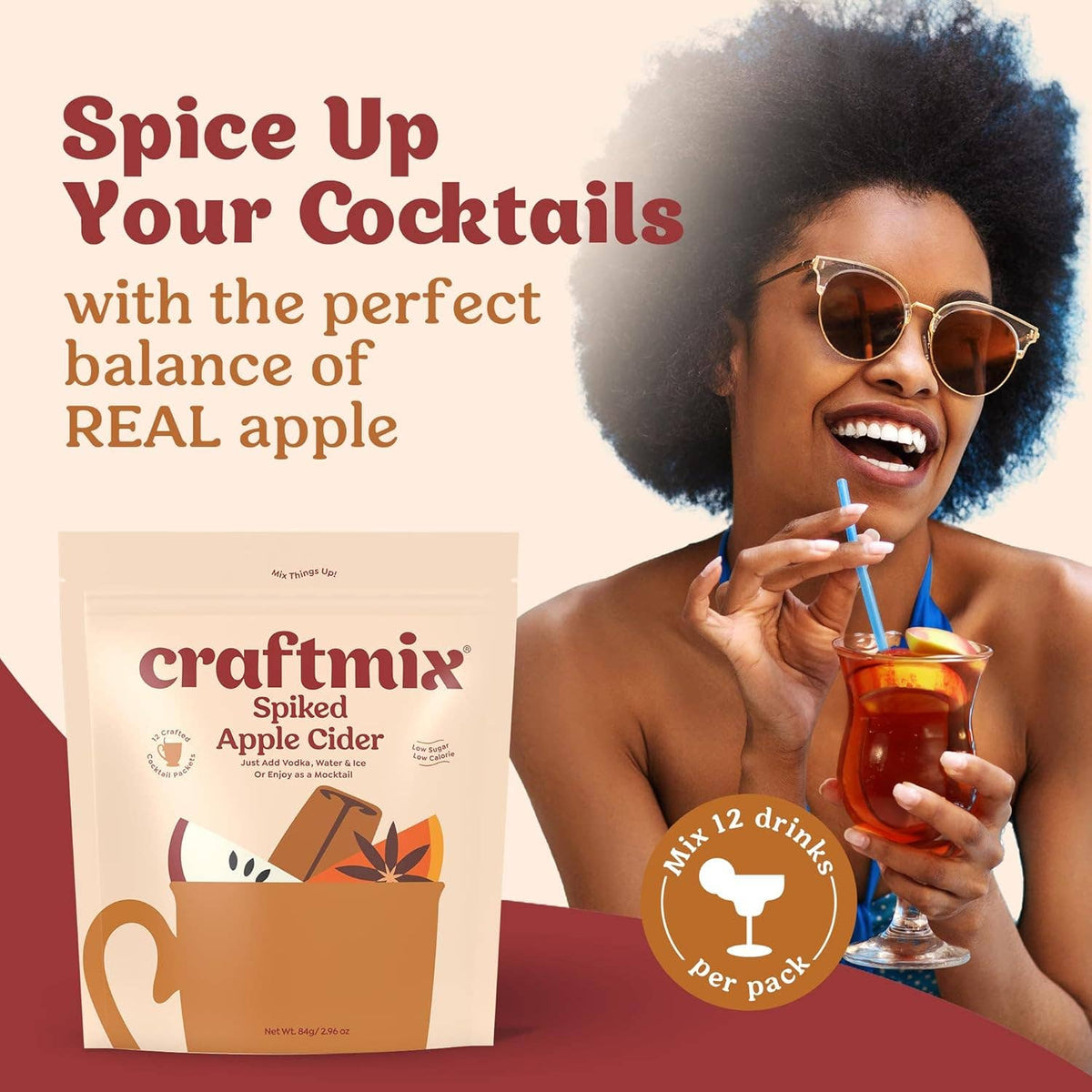 Spiked Apple Cider Cocktail / Mocktail Mixer -Single Packets