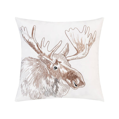 Moose Portrait Indoor/Outdoor Animal Throw Pillow